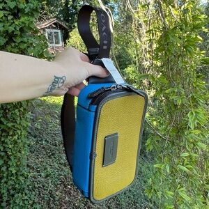 COACH Wyatt Crossbody Coated Canvas & Leather Gun Metal Citron NWT